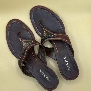 Prada Vero Curoio Kitten Heel Sandals